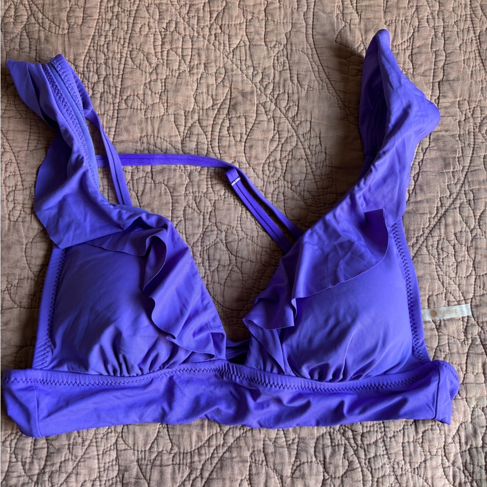 Purple Ruffled Women's bikini top